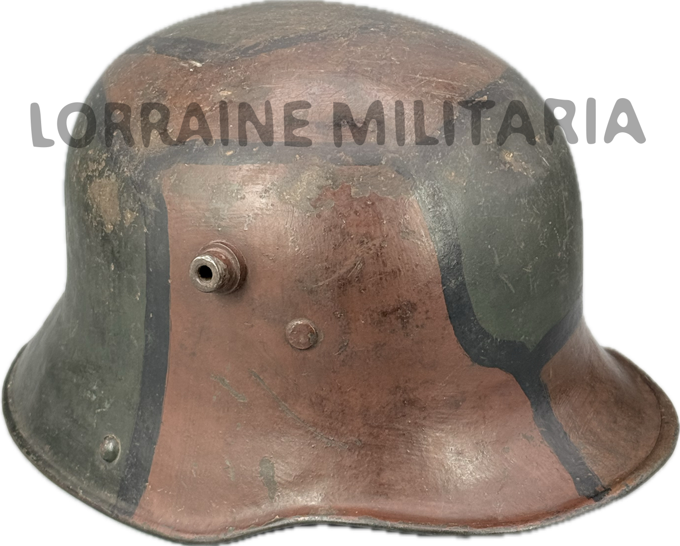 militaria : CASQUE ACIER MODELE 1916 STAHLHELM CAMOUFLE 3 TONS NOMINATIF