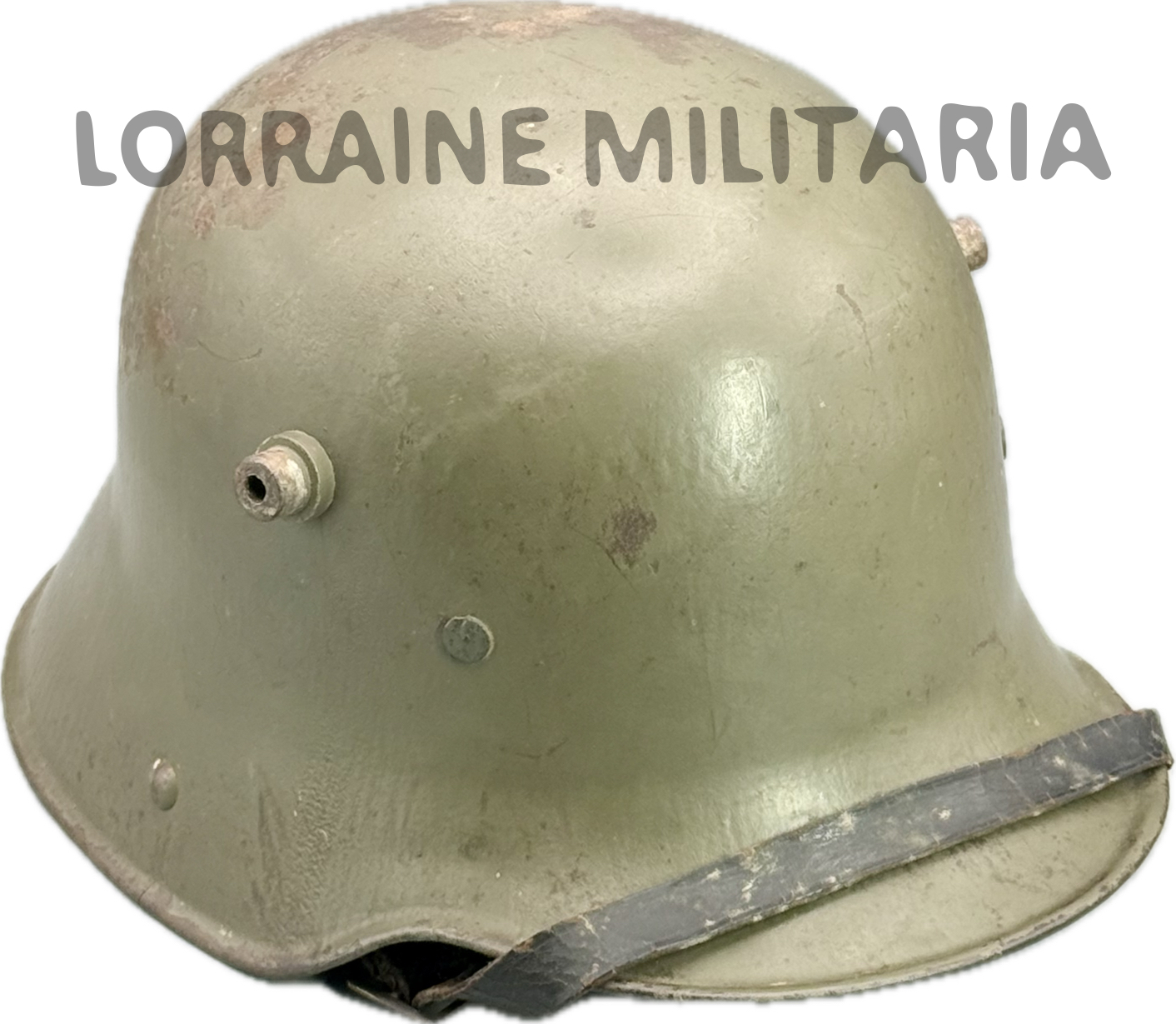 militaria : CASQUE ACIER MODELE 1916 STAHLHELM VERT POMME