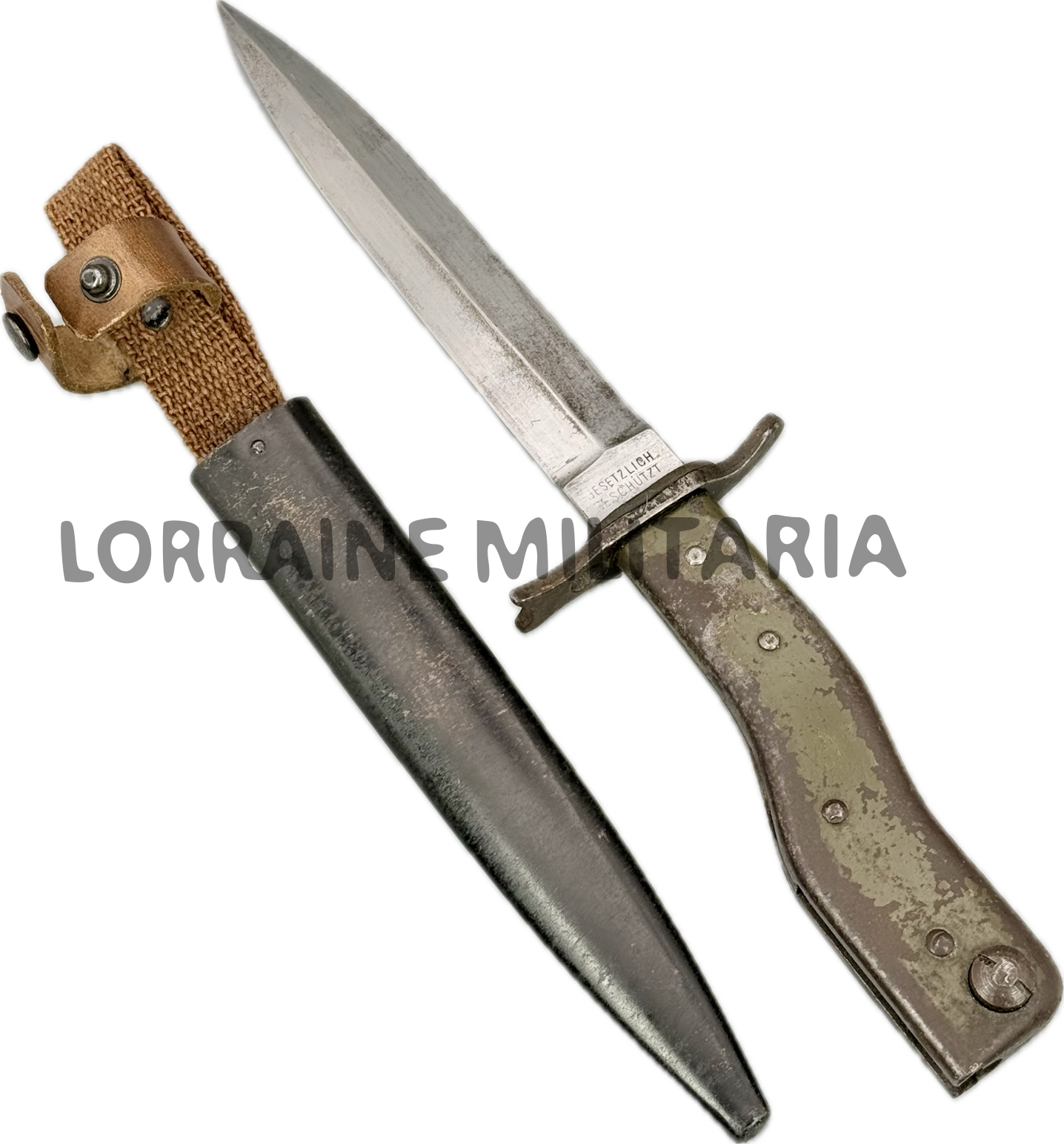 militaria : COUTEAU BAÏONNETTE DE COMBAT ALLEMAND DEMAG COMPLET