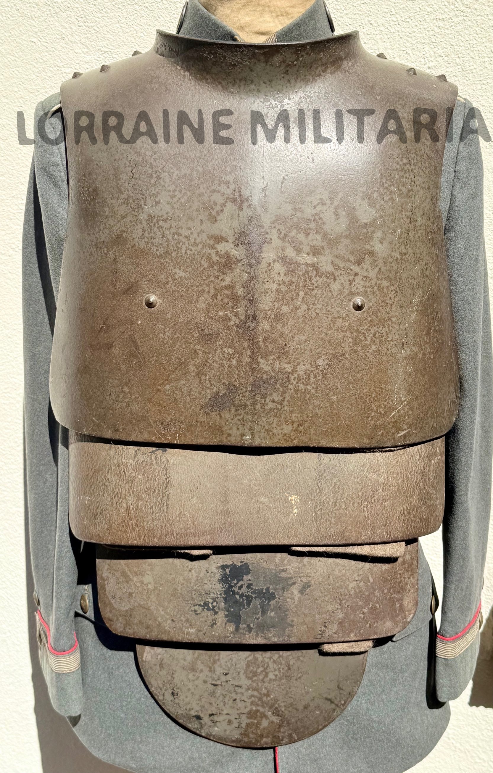 militaria : CUIRASSE GUETTEUR DE TRANCHEE ALLEMANDE SAPPENPANZER 1ER MODELE