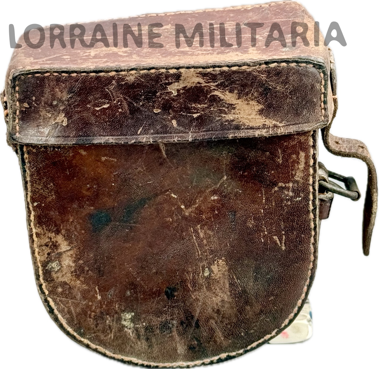 militaria : ECOUTEUR ALLEMAND POUR TELEPHONIE AVEC ETUI CUIR DE TRANSPORT