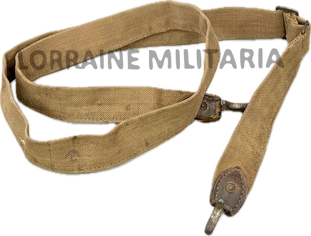 militaria : SANGLE ALLEMANDE SAC A PAIN EN TOILE CACHOU DU PREMIER MODELE