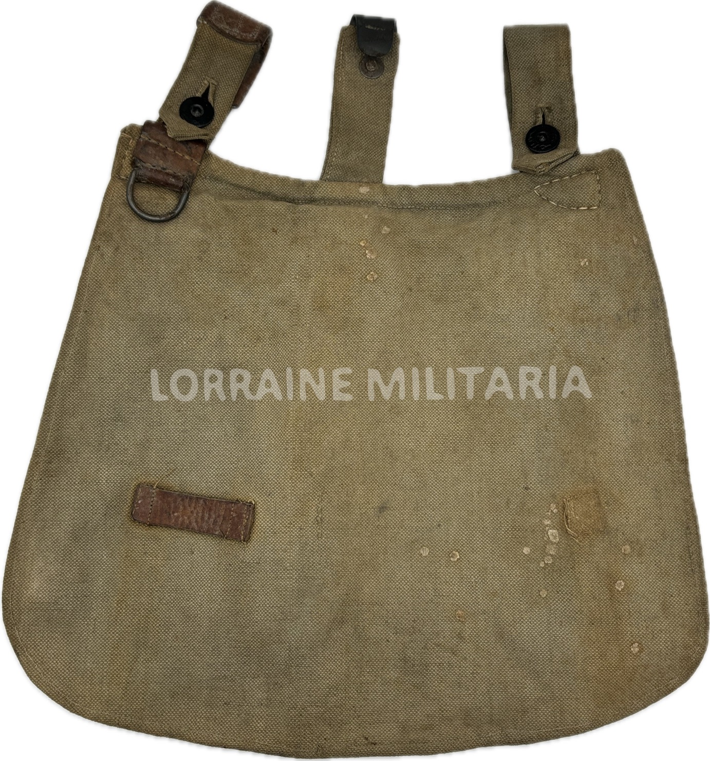 militaria : MUSETTE A PAIN TAPE-CUL TOILE GRISE