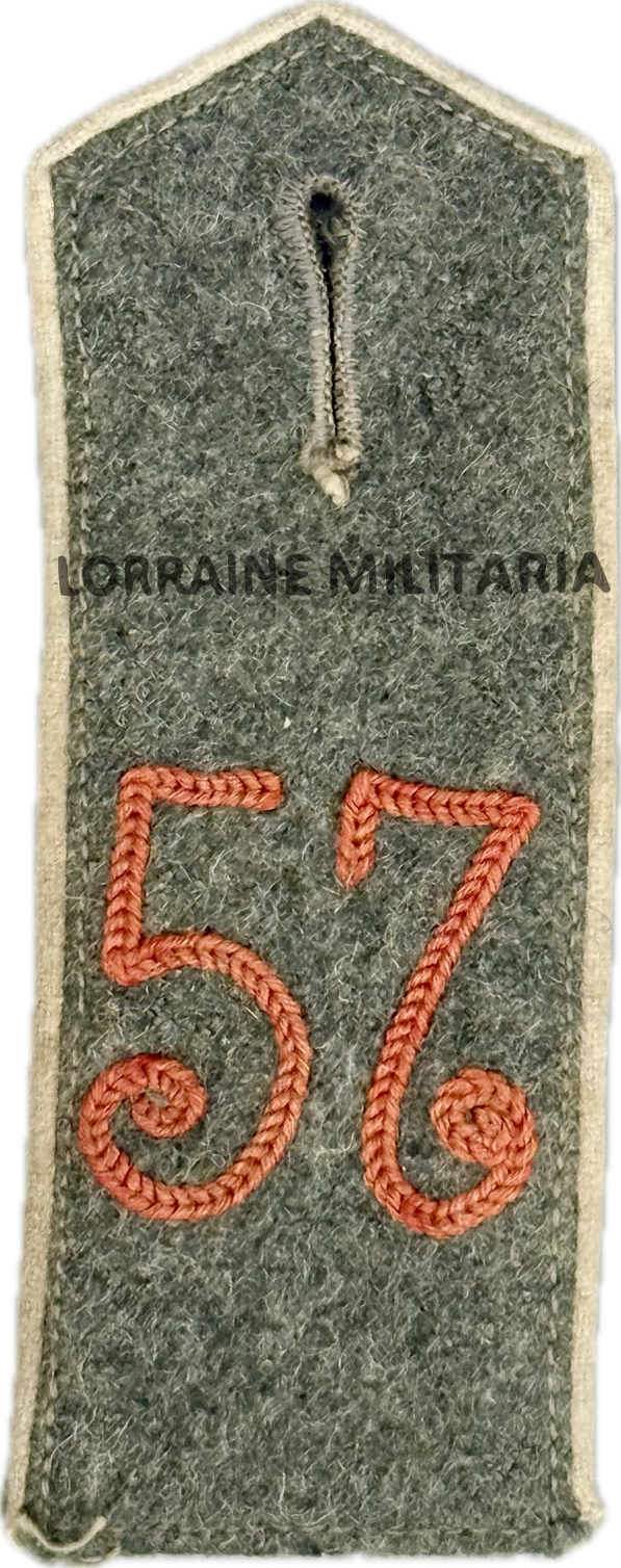 militaria : PATTE D'EPAULE MODELE 1915 DE BLUSE DU 57 IÈME REGIMENT D'INFANTERIE