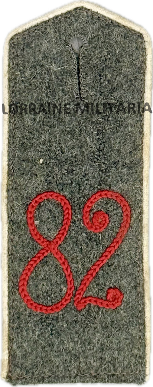 militaria : PATTE D'EPAULE MODELE 1915 DE BLUSE DU 82 IÈME REGIMENT D'INFANTERIE