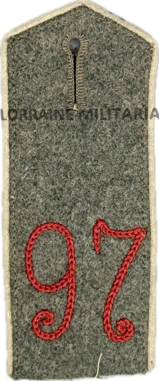 militaria : PATTE D'EPAULE MODELE 1915 DE BLUSE DU 97 IÈME REGIMENT D'INFANTERIE