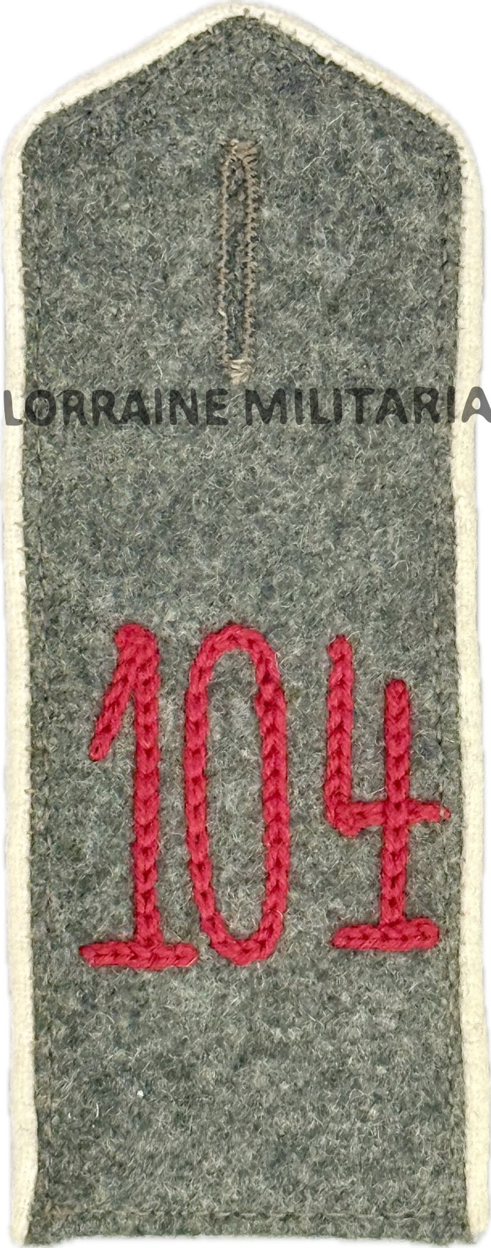 militaria : PATTE D'EPAULE MLE 1915 DE BLUSE DU 104 IÈME REGIMENT D'INFANTERIE DE RESERVE (S