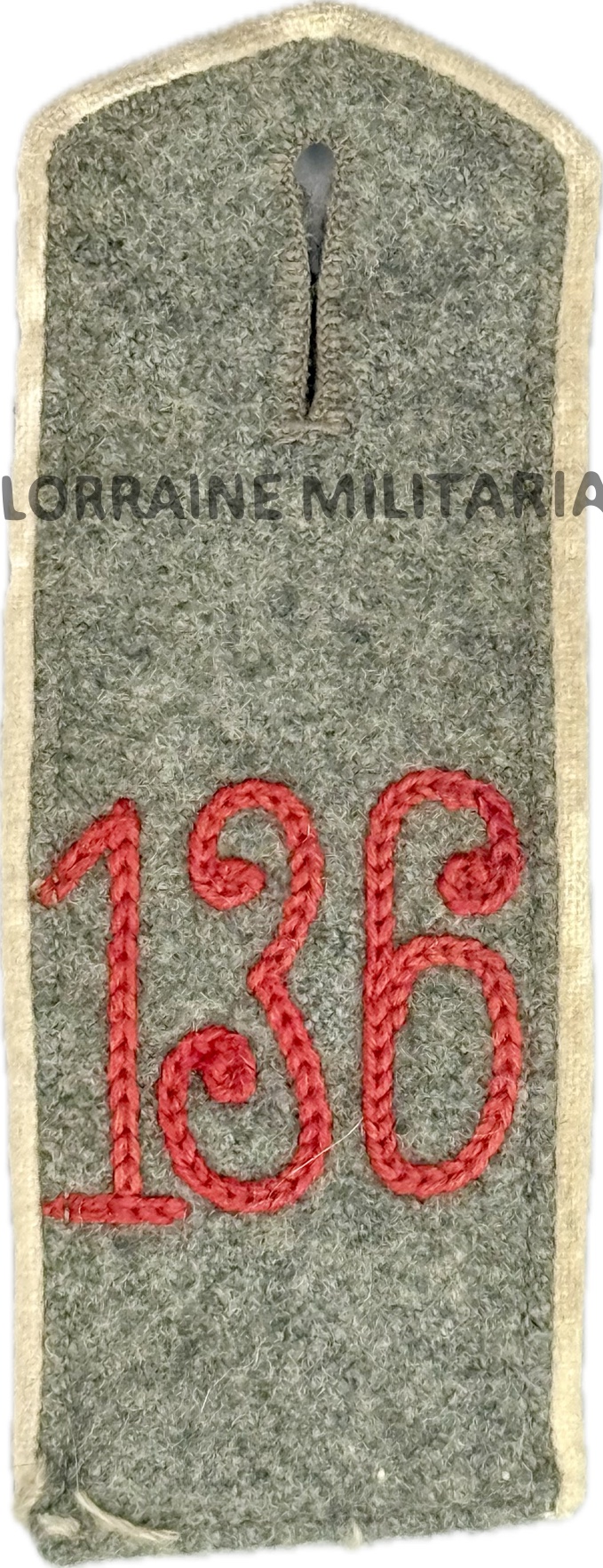 militaria : PATTE D'EPAULE MLE 1915 DE BLUSE DU 136 IÈME REGIMENT D'INFANTERIE STRASBOURG