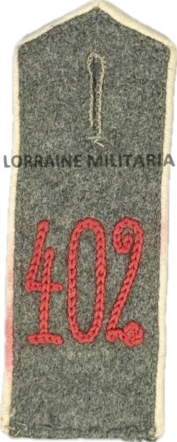 militaria : PATTE D'EPAULE MLE 1915 DE BLUSE DU 402 IÈME REGIMENT D'INFANTERIE