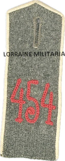 militaria : PATTE D'EPAULE MLE 1915 DE BLUSE DU 454 IÈME REGIMENT D'INFANTERIE