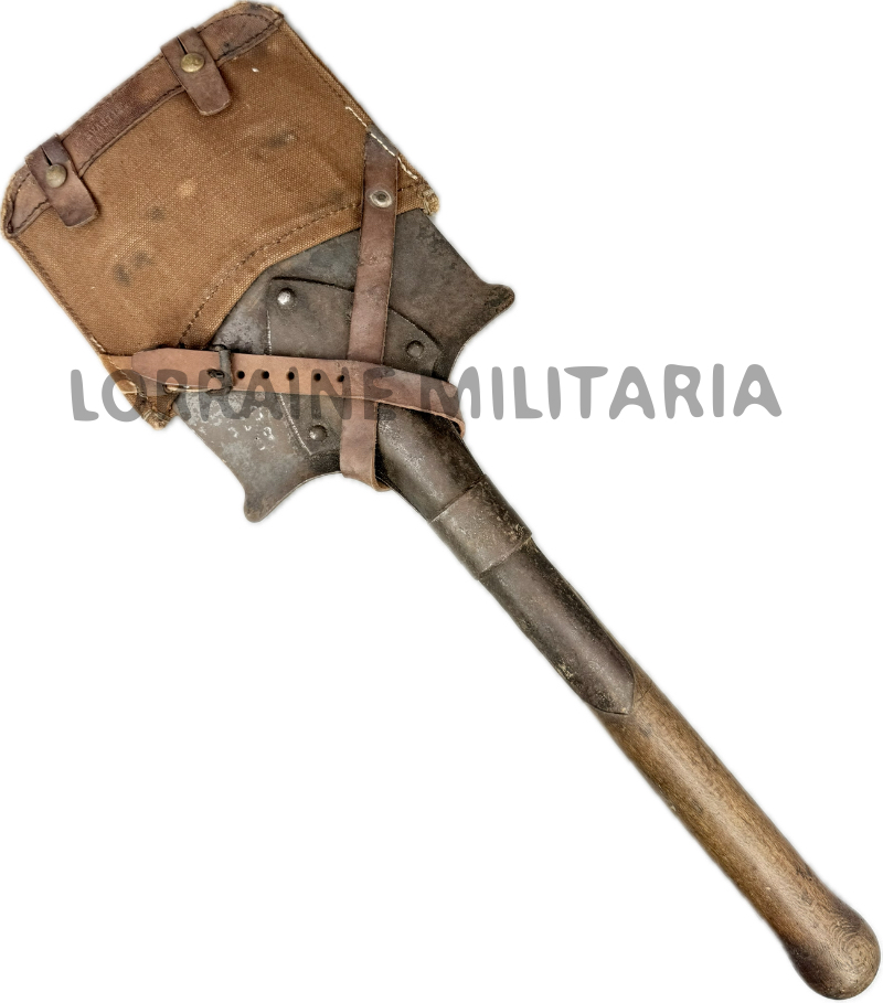 militaria : PELLE REGLEMENTAIRE FRANÇAISE AVEC ETUI ERSATZ TOILE CACHOU