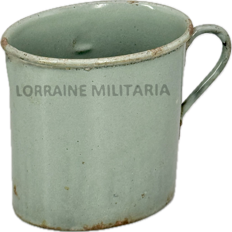militaria : QUART REGLEMENTAIRE ALLEMAND METAL EMAILLE VERT