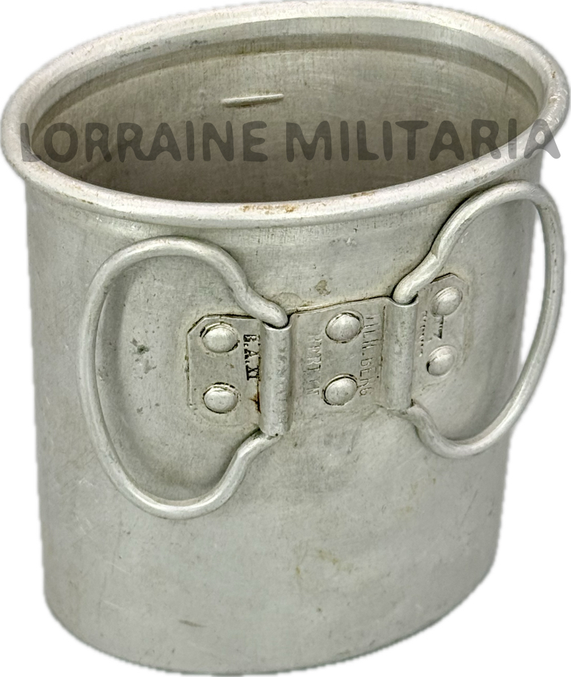 militaria : QUART REGLEMENTAIRE ALLEMAND ALUMINIUM RÉGIMENTÉ 113 JR