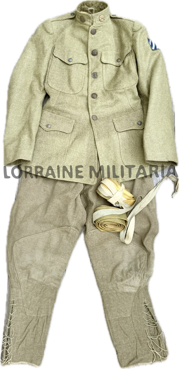 militaria : TENUE US 1917 VESTE, CULOTTE ET BANDES MOLLETIERES