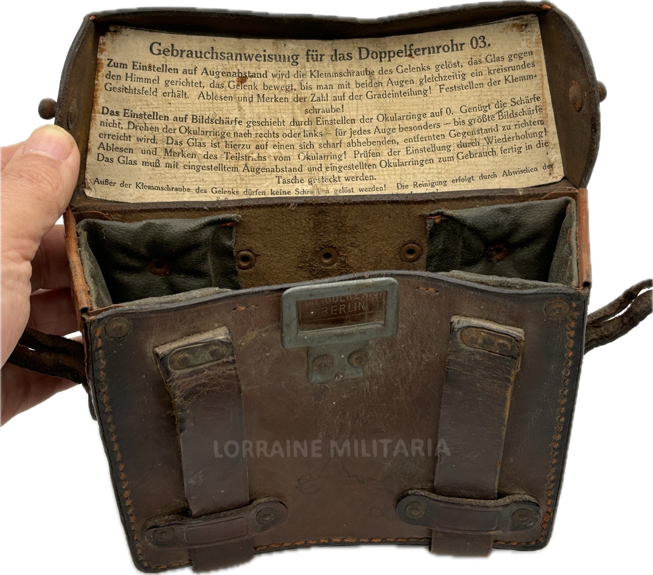 militaria : ETUI CUIR POUR JUMELLES DF 1903 GOERZ