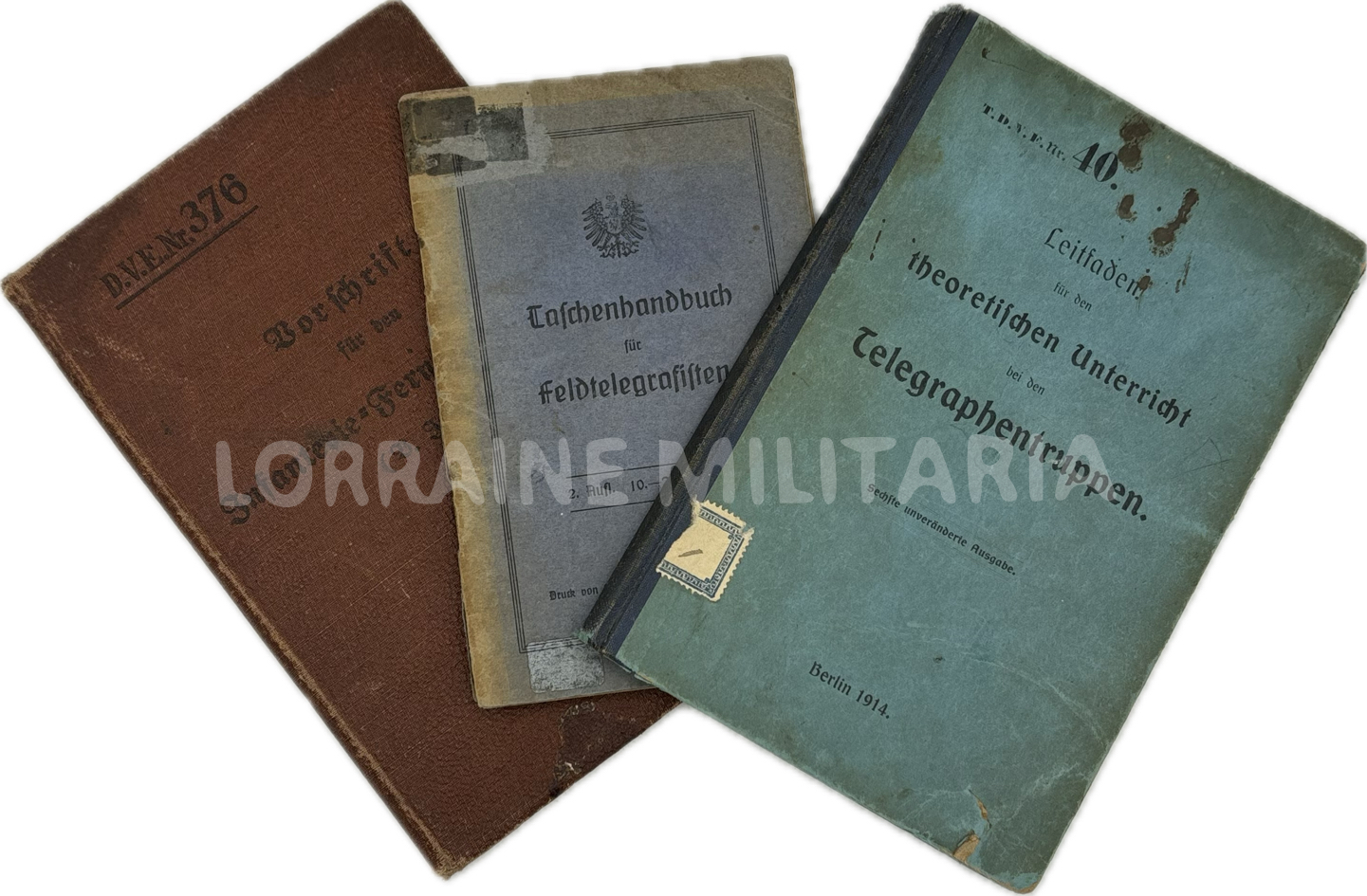 militaria : LOT DE 3 MANUELS D'INSTRUCTION SUR LA TELEPHONIE ET TELEGRAPHIE MILITAIRE