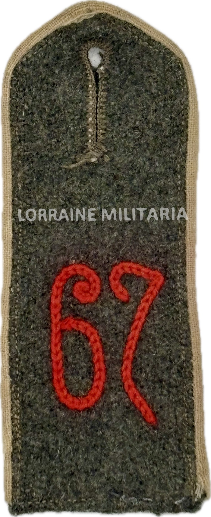 militaria : PATTE D'EPAULE MODELE 1915 DU 67 EME REGIMENT D'INFANTERIE