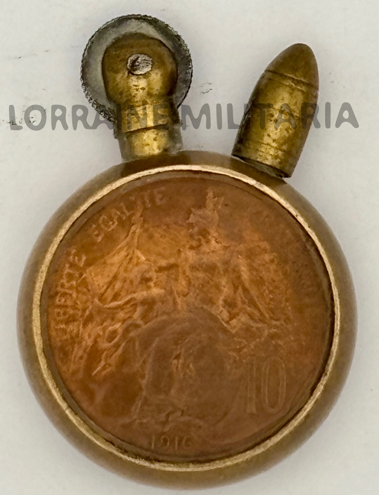 militaria : BRIQUET POILU ARTISANAT DE TRANCHEE PIECES DE MONNAIE FRANÇAISE 1916