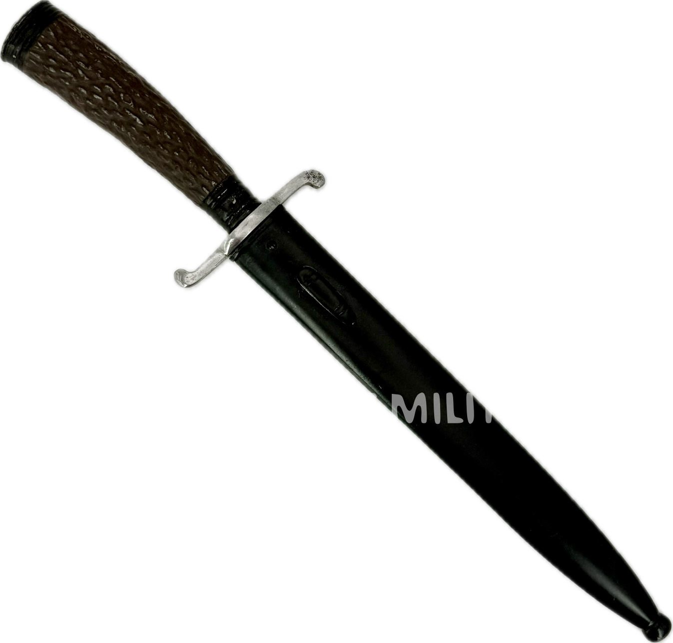 militaria : COUTEAU DE COMBAT ALLEMAND MANCHE FER IMITATION CORNE BOIS DE CERVIDE