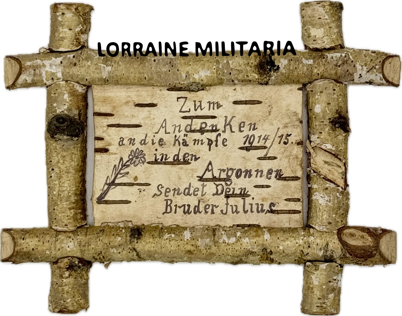 militaria : ARTISANAT TRANCHEE ALLEMAND SOUVENIR COMBAT ARGONNE 1914/1915