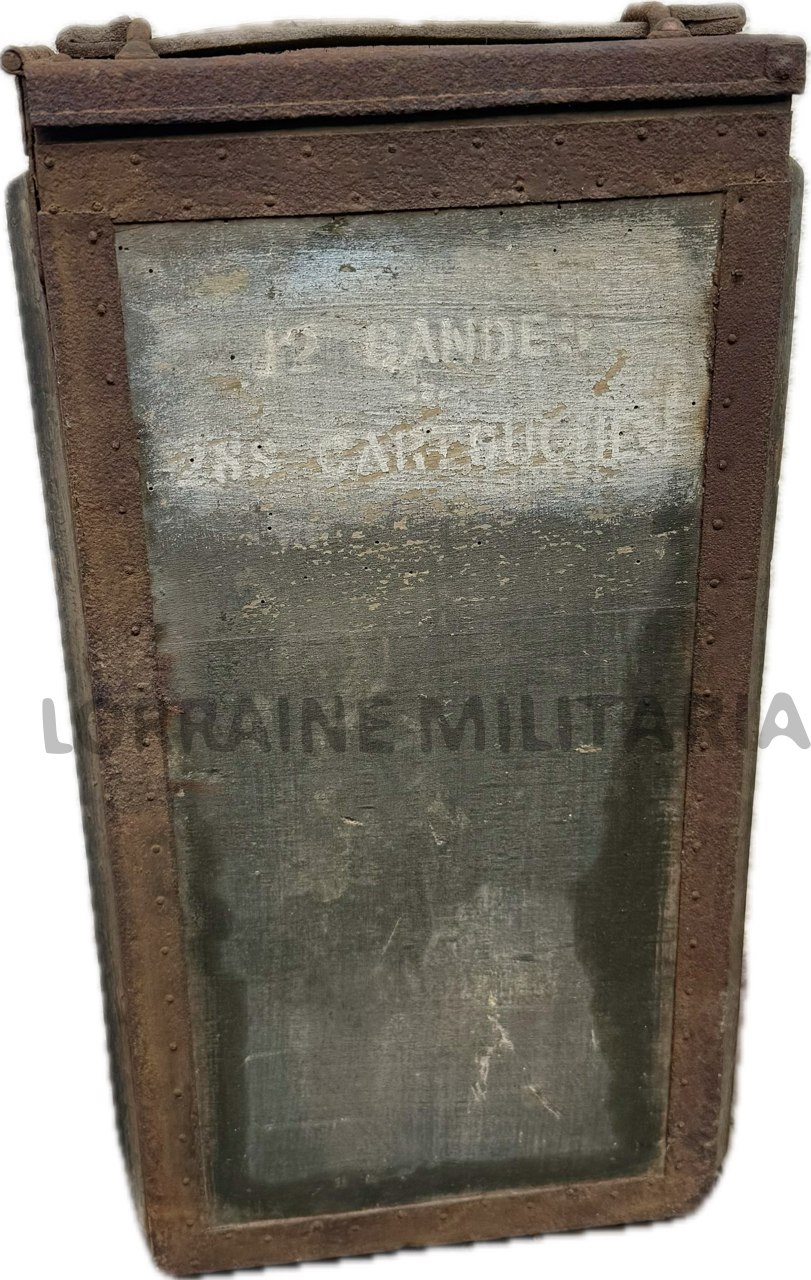 militaria : CAISSE A MUNITION POUR BANDES DE MITRAILLEUSE HOTCHKISS