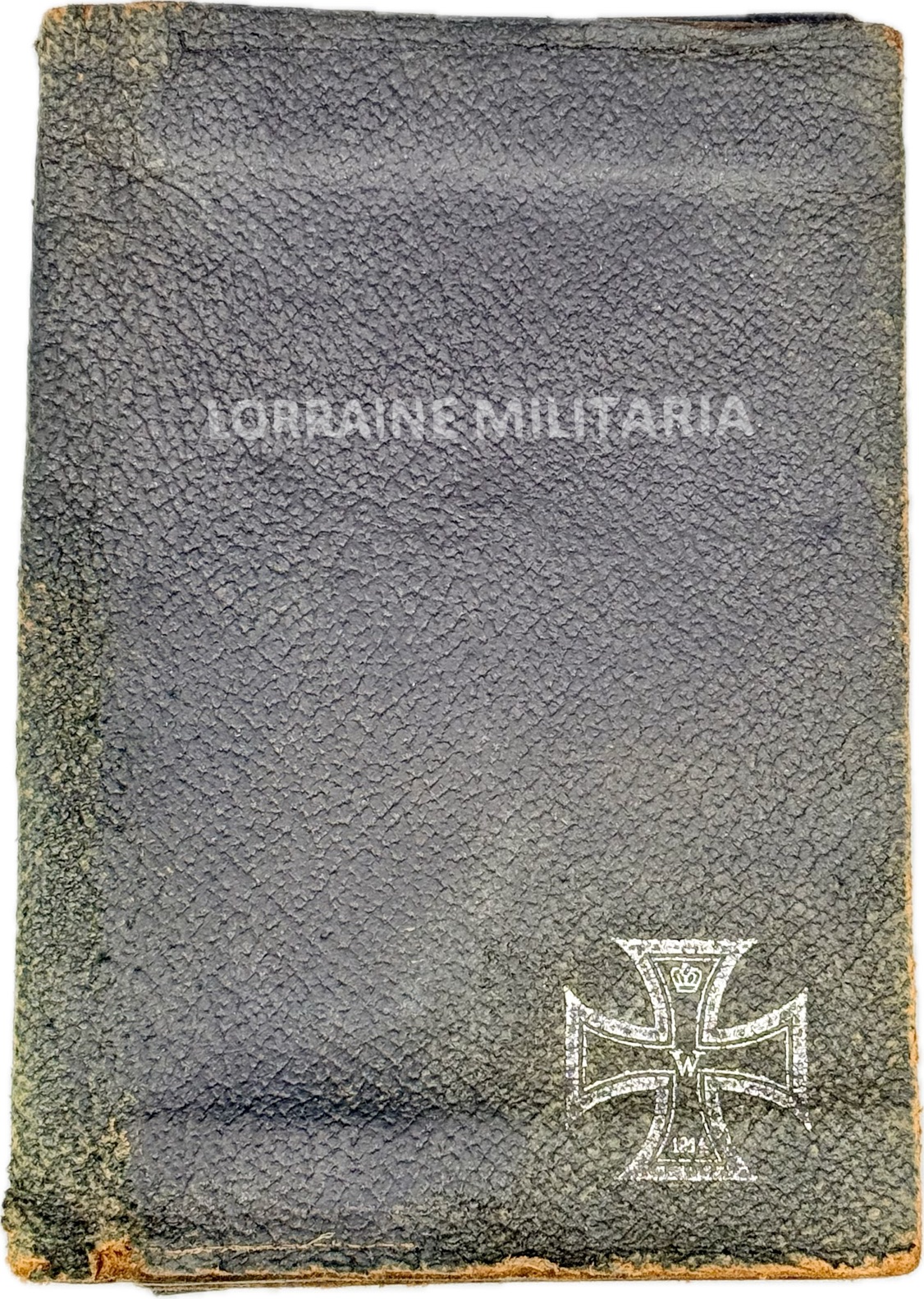 militaria : PORTEFEUILLE ALLEMAND EN CUIR NOIR AVEC IMPRESSION CROIX DE FER