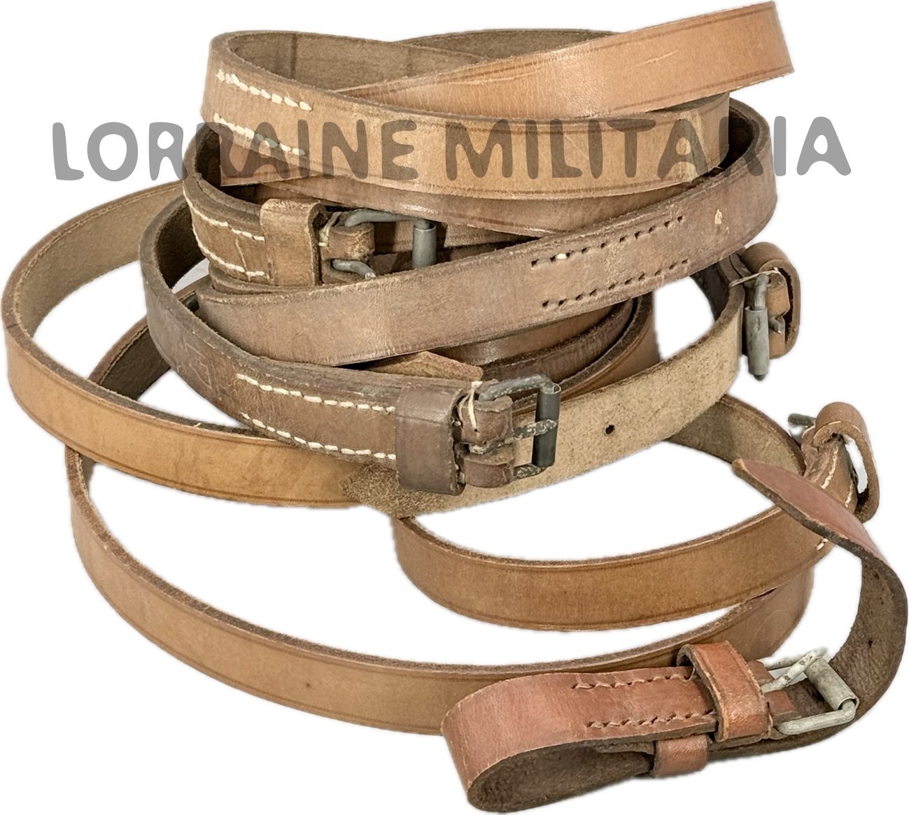 militaria : LOT DE SANGLES ALLEMANDES HARNACHEMENT CHEVAUX CAVALERIE HIPPOMOBILE 1917