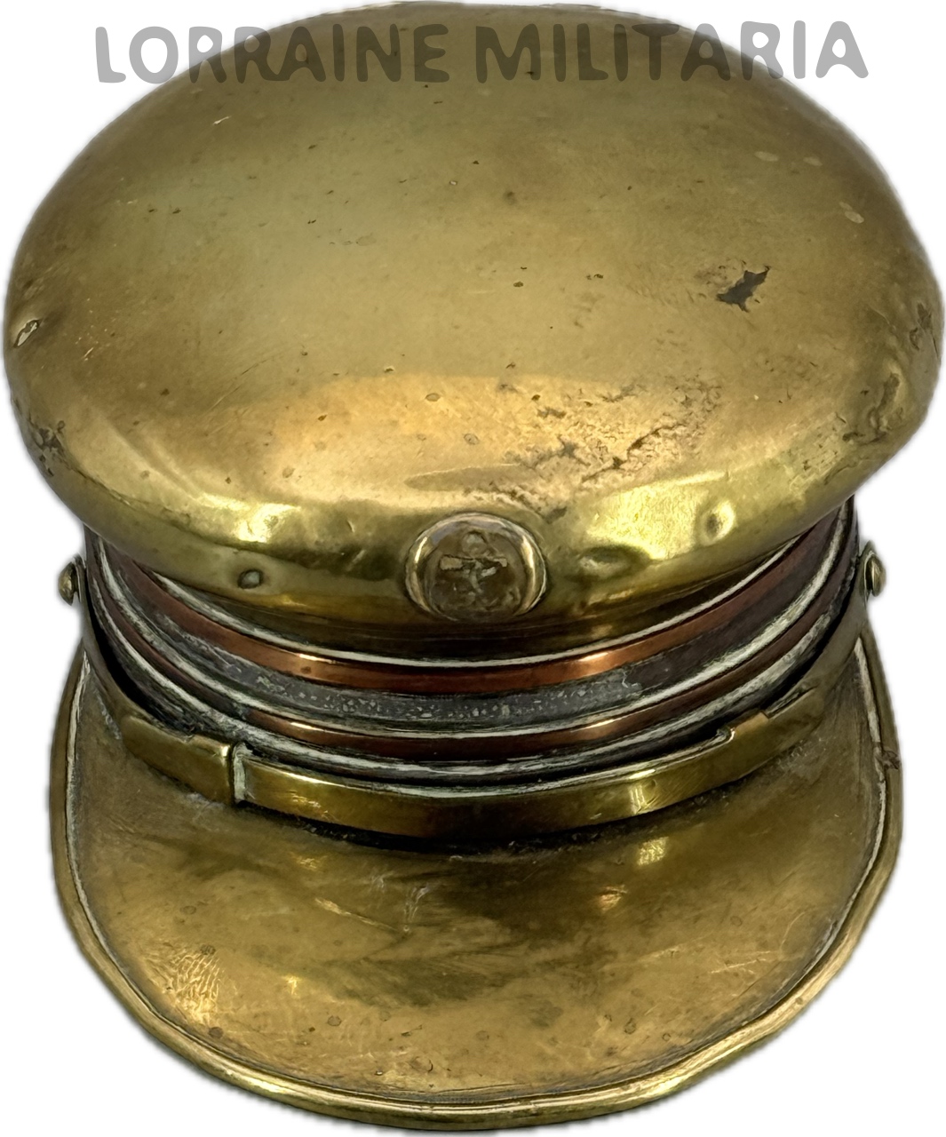 militaria : TABATIERE PORTE MONNAIE ARTISANAT DE TRANCHEE CASQUETTE ANGLAISE