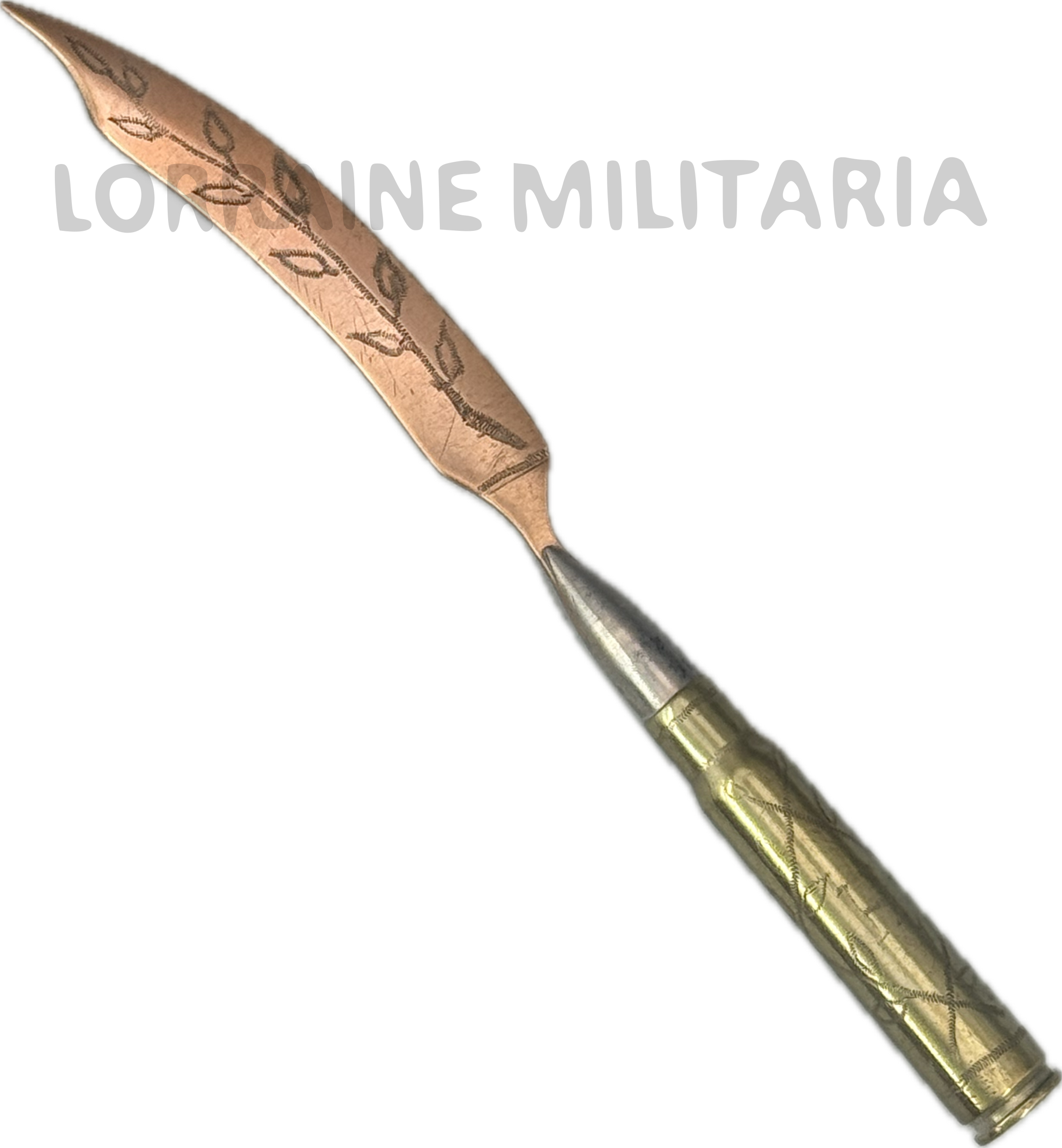 militaria : ARTISANAT TRANCHEE FRANÇAIS COUPE PAPIER SOUVENIR 1914-1915