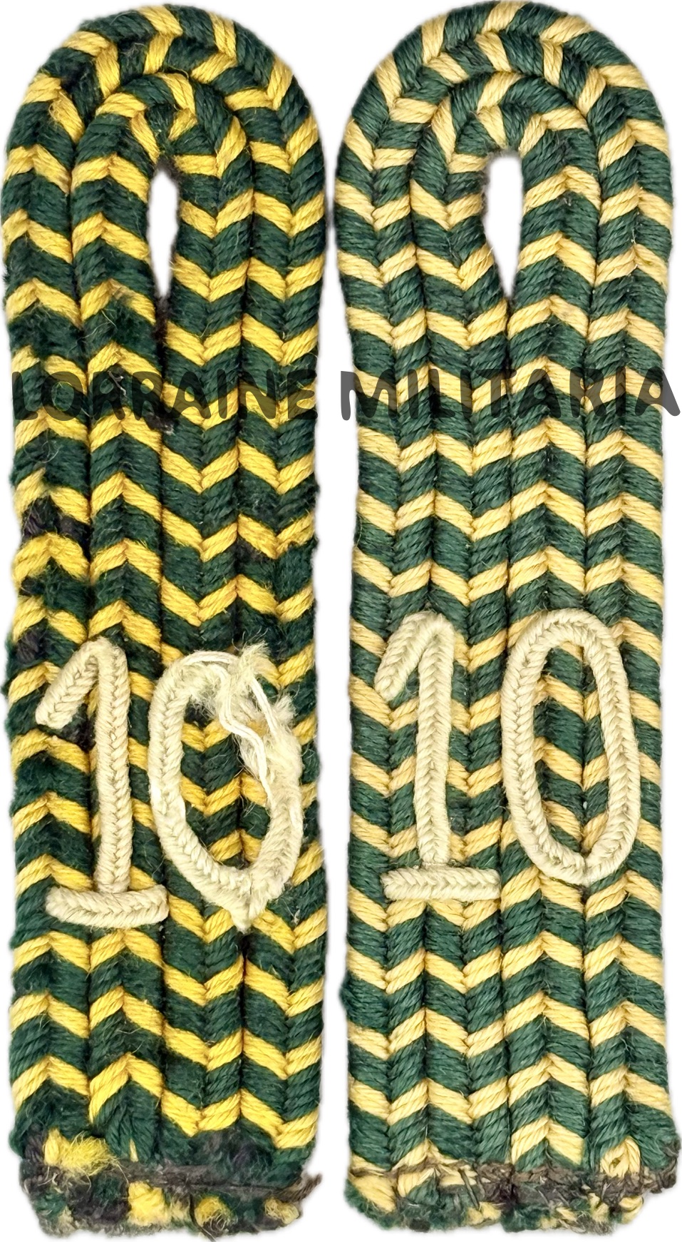 militaria : PAIRE DE PATTES D'EPAULE TROUPES DU 10ème REGIMENT DE HUSSARD